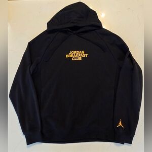 Jordan Breakfast Club Graphic Print Hoodie Sweatshirt Men's Size L Black Yellow
